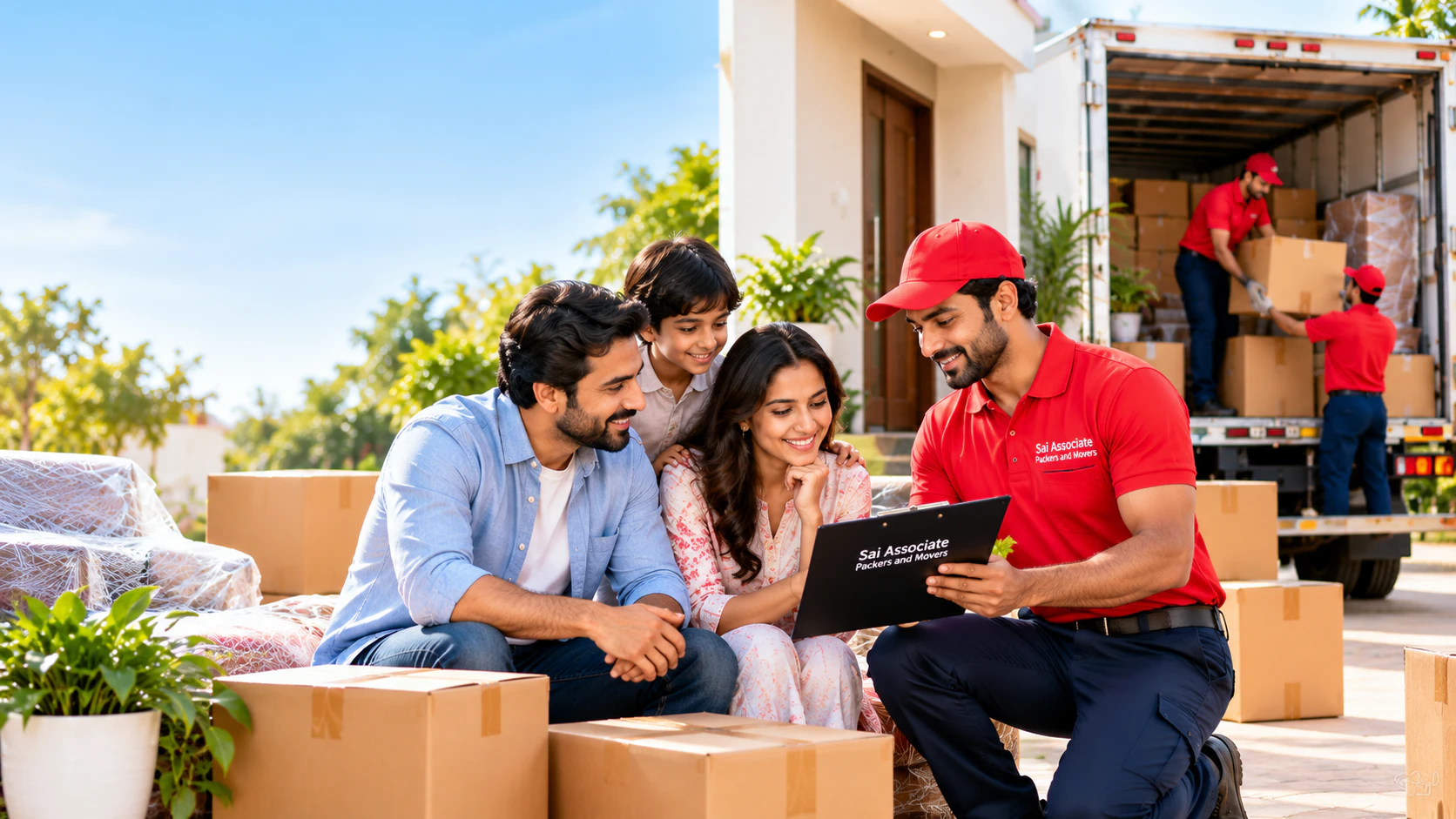 Moving truck providing relocation support from Mudaliarpet